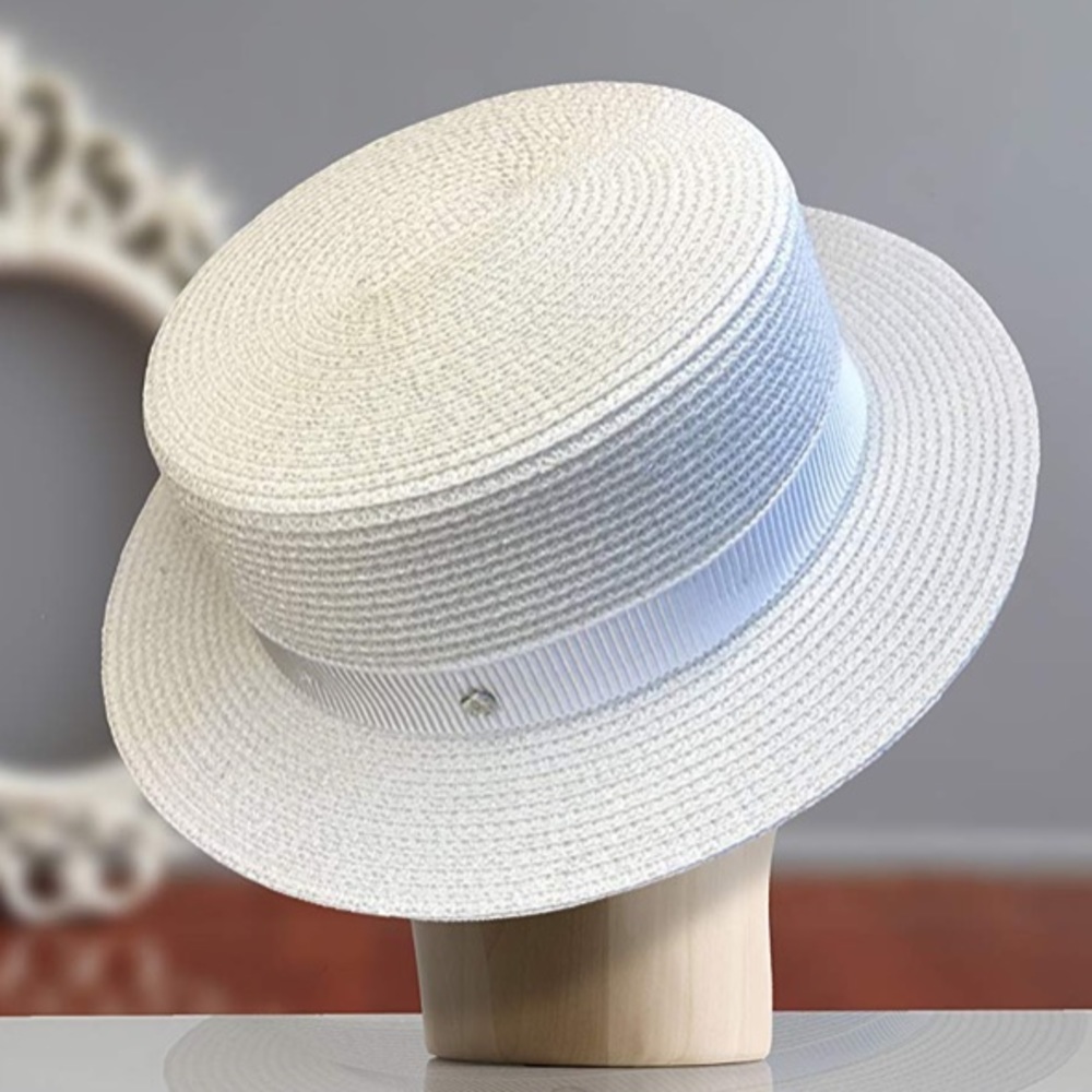 New! straw boater casual hat , Hand made!